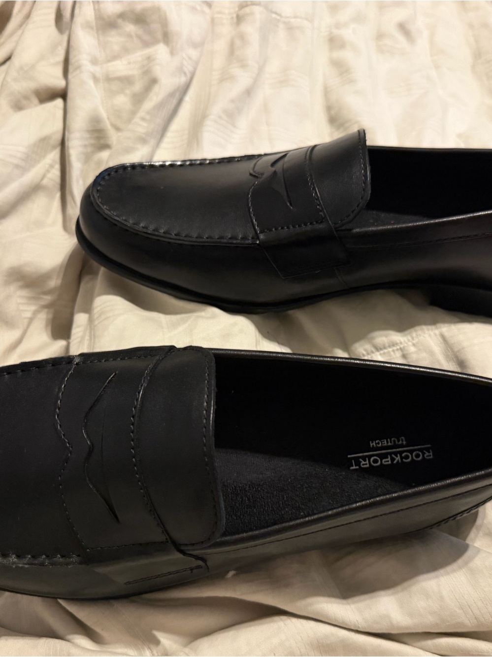Rockport Men’s Black Leather Penny Loafers new size 14